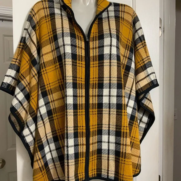 JONES NY SIGNATURE ACCESSORIES TOP. COLOUR - TARTAN PLD MUSTARD. SIZE- L / XL - Picture 6 of 12